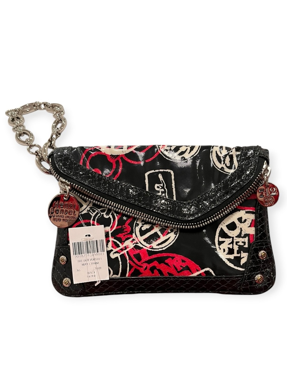 Henri Bendel RARE "The Deb" Graffiti / 712 Print Wristlet Clutch NWT